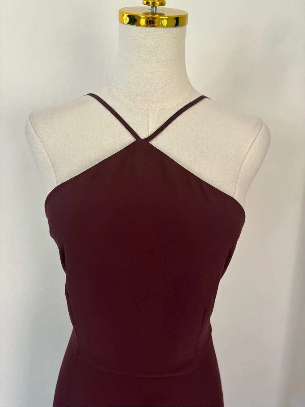 Tobi Wine Halter Prom Gown